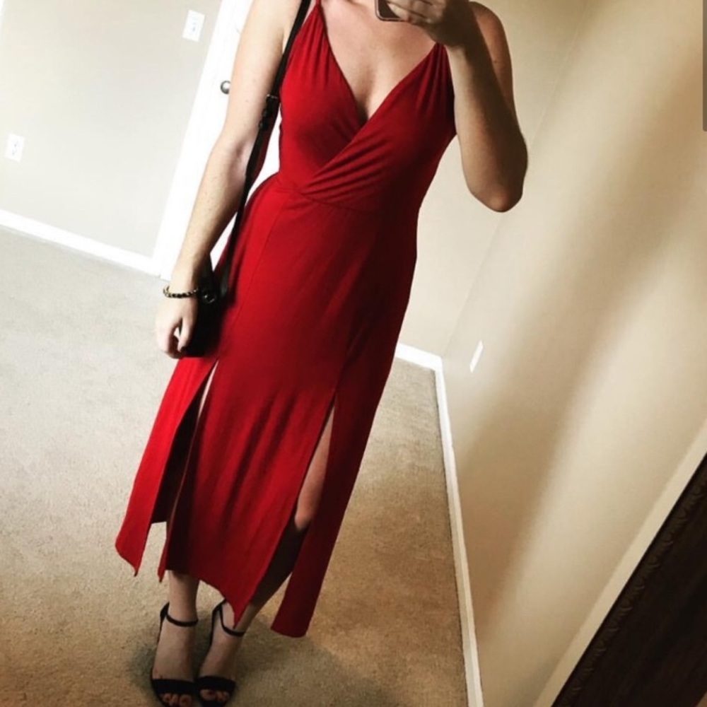 Lulus red midi dress